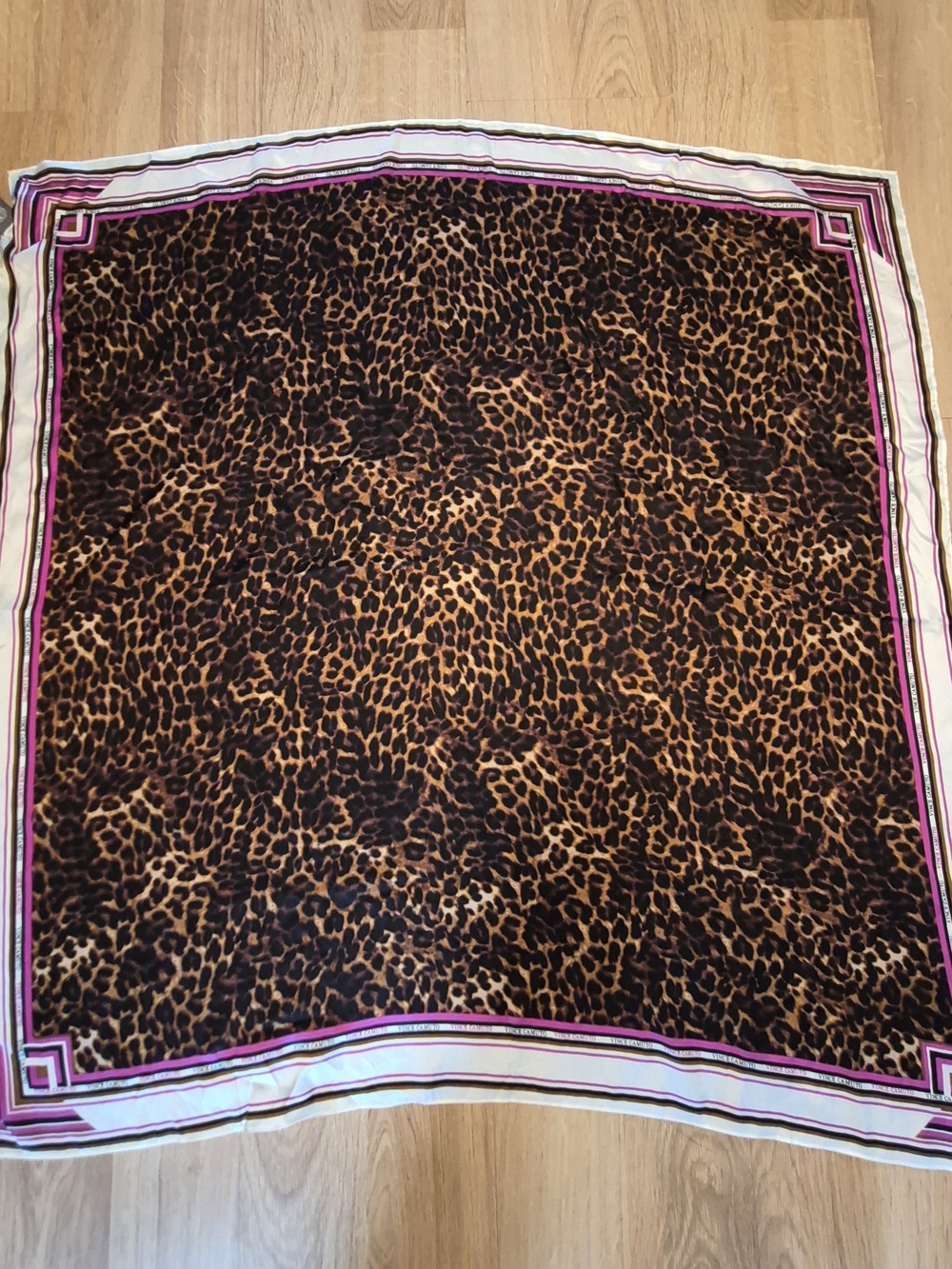 NWT Vince Camuto Prairie Leopard Square Scarf | Designer Animal Print | Silk